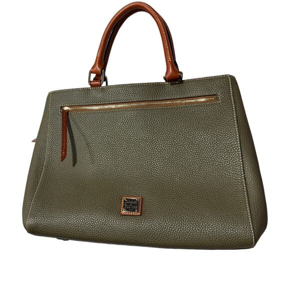 Dooney & Bourke Pebble Grain Zip Satchel Leather Structured MSRP$478 R1930 Green - Picture 14 of 16